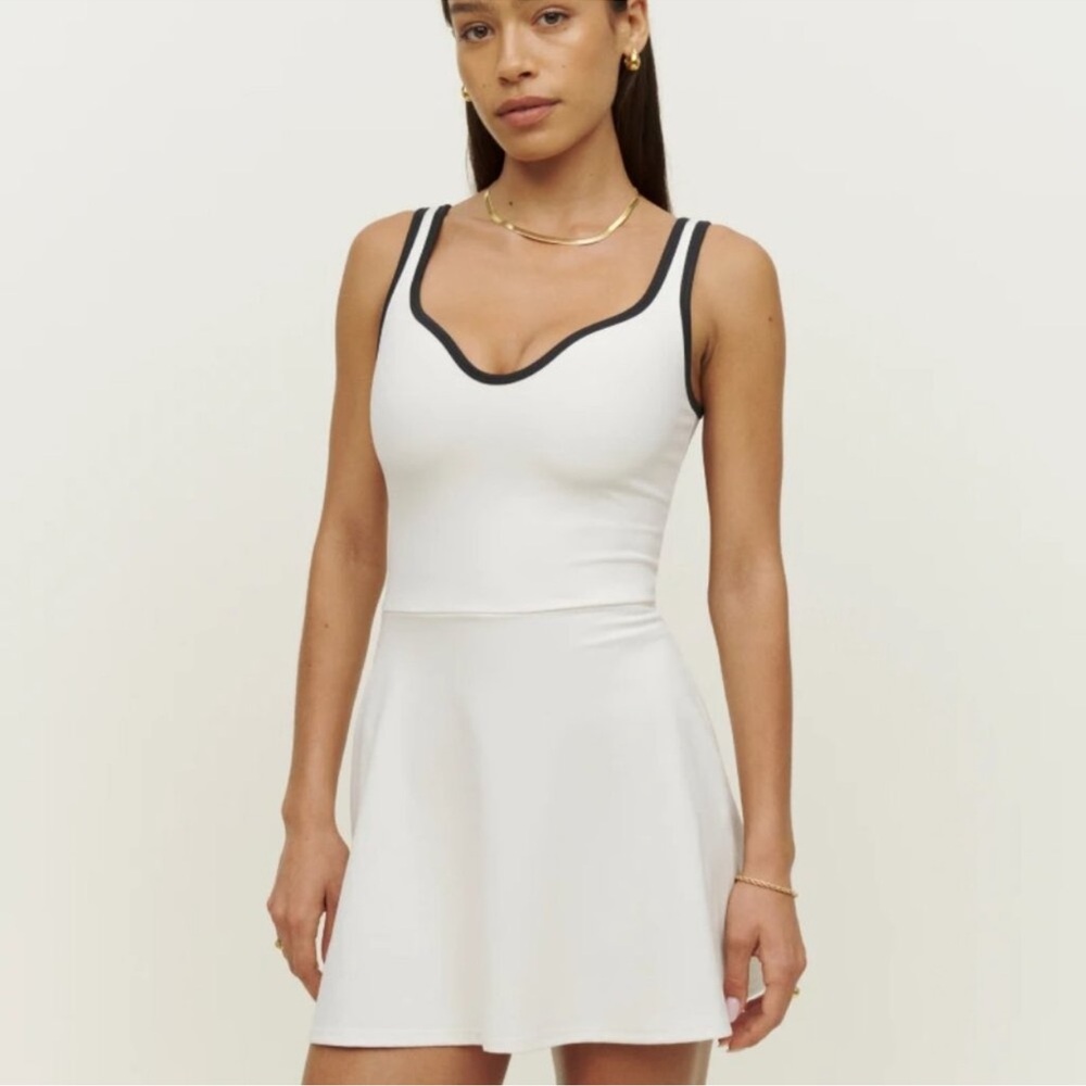 Reformation White and Black Dress